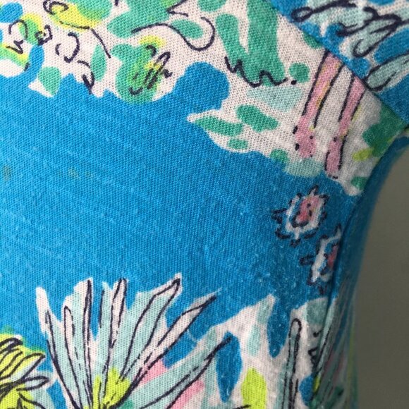 Lilly Pulitzer 24965 Mandy V Neck Jungle Toile Glam Tunic Shirt Size Medium - Picture 6 of 16